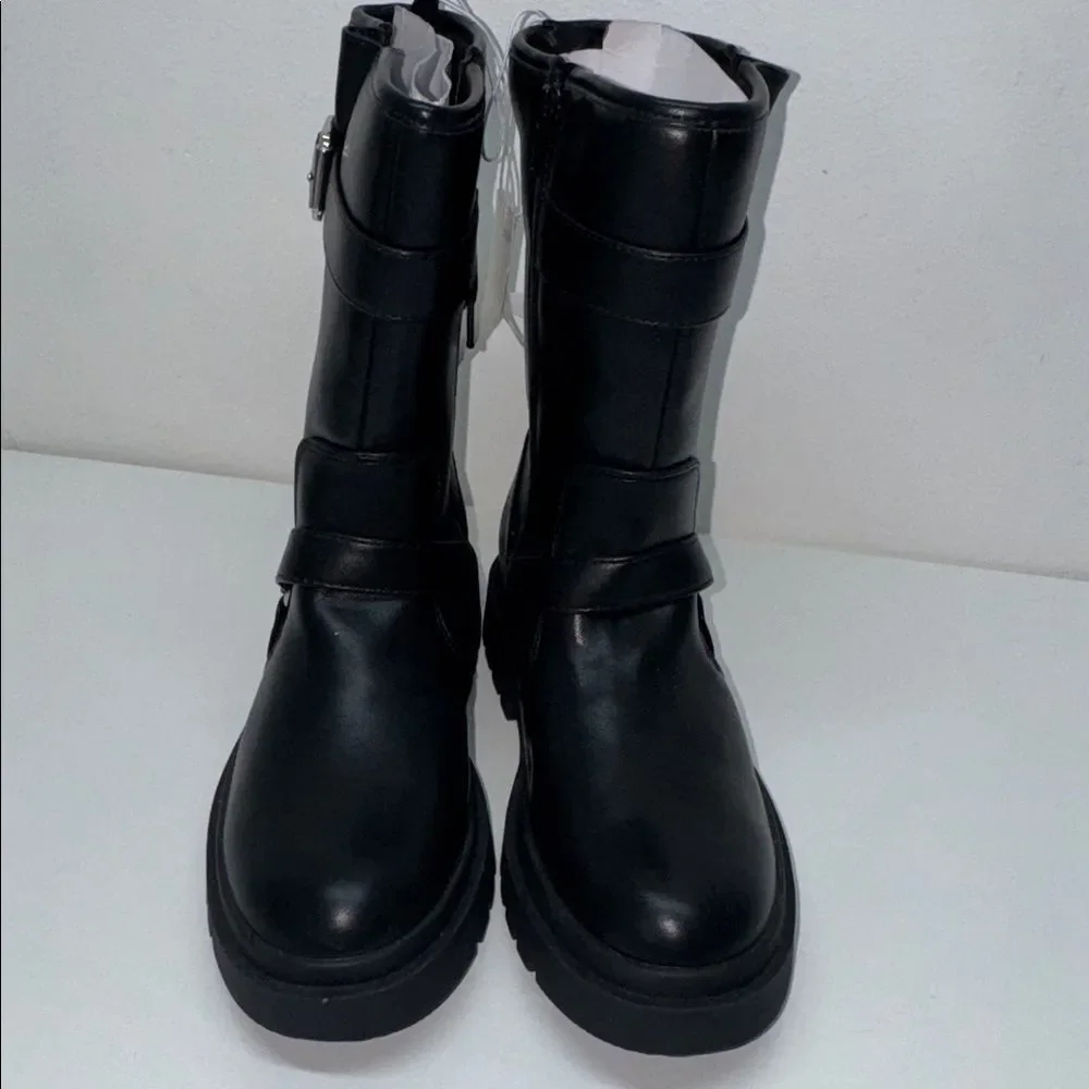 🔥Gap girls Black Buckle Ankle Boots Sz 3 New